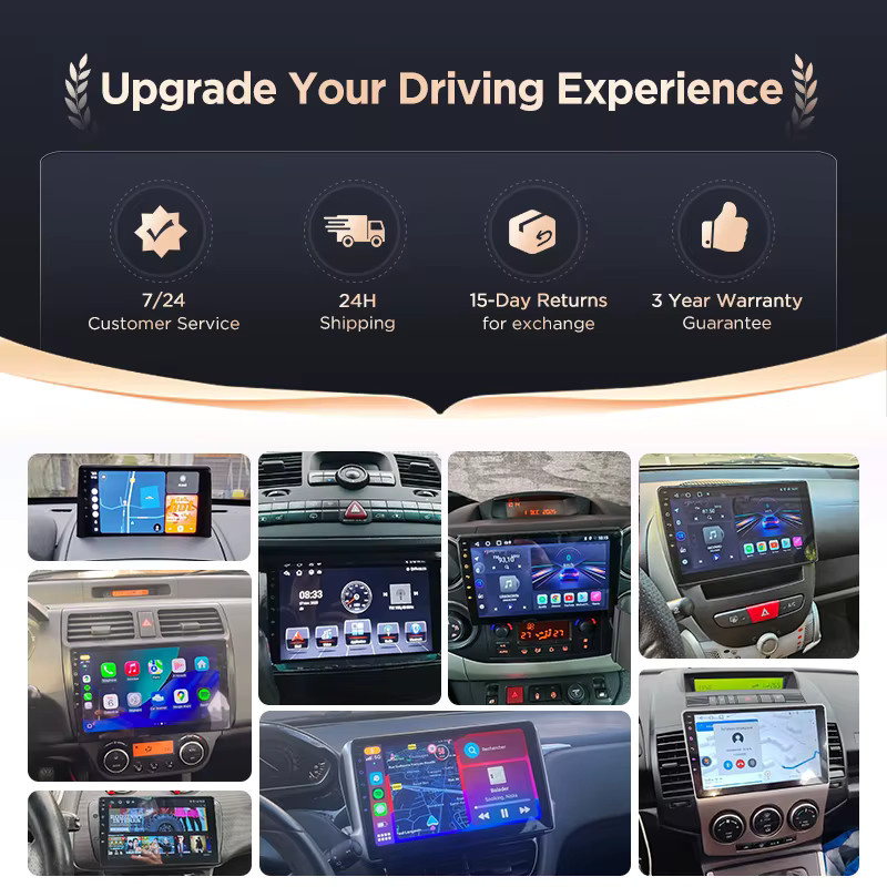 Litillbuly Autoradio mit CarPlay und Android Auto für Peugeot 107, Toyota Aygo und Citroen (2005-2014), IPS-Touchscreen, GPS-Navigation, WiFi, DAB+, Bluetooth und DSP, Schwarz - Bild 7