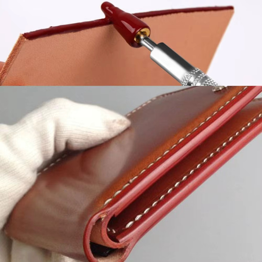 Langlebiger DIY Leder-Kantenölstift mit Doppelkopf aus Edelstahl als Färbestift für Handarbeiten und Lederwerkzeuge - Bild 2