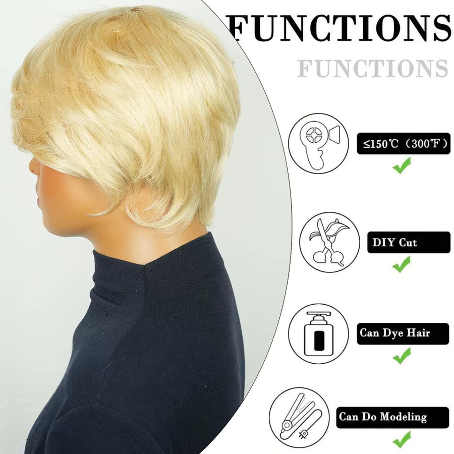 OYM HAIR Echthaar-Perücke, Bob-Schnitt, blond, Damen - Bild 3