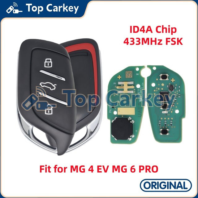 TopCarkey Original Smart Fernbedienung Schlüssel Fob mit ID4A Chip 433MHz FSK für MG4 EV und MG6 PRO - Bild 1