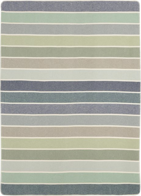 Biederlack Wohndecke Cotton gestreift in Gelb Grün Multicolour aus Baumwolle - Bild 1