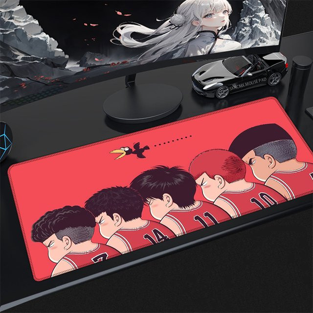 Bandai Slam Dunk XXL Gaming-Mauspad Basketball-Tastaturunterlage für PC-Gamer mit Gummiunterseite - Bild 1