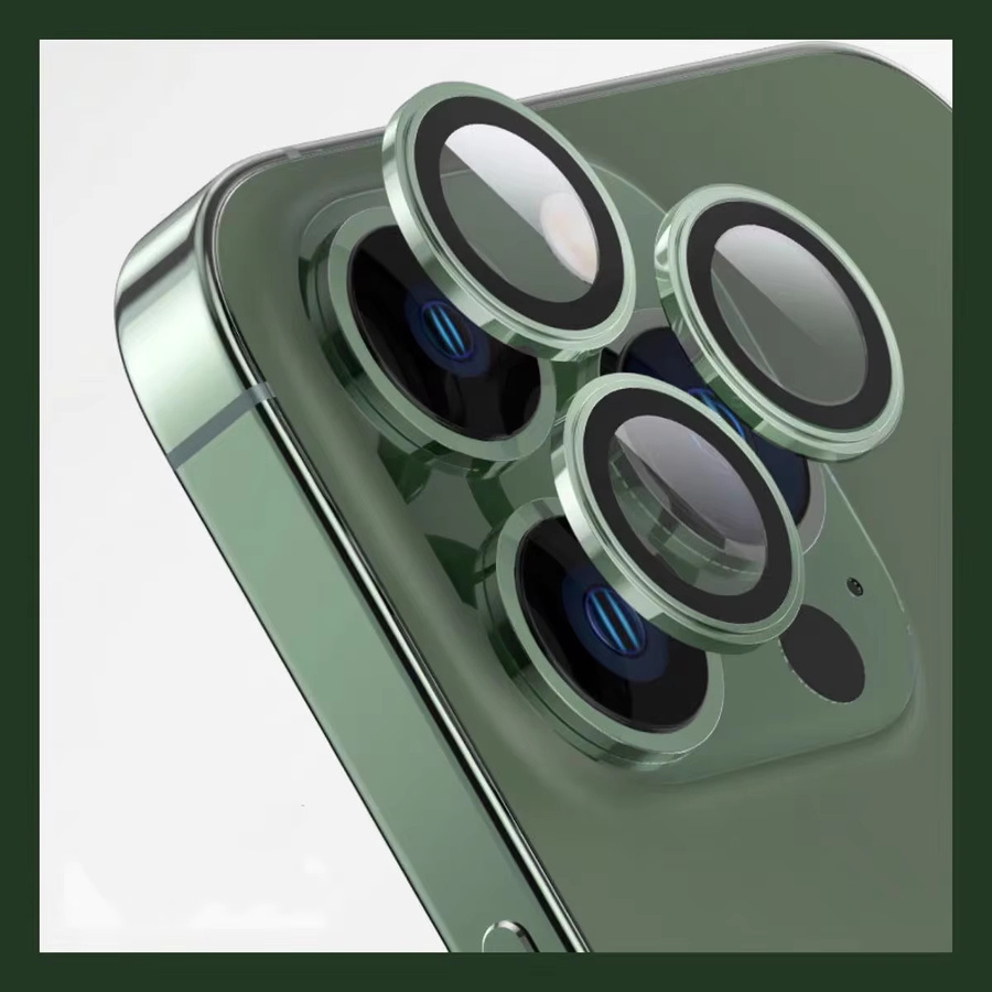 2-3 Stück Metall Objektiv Schutz Abdeckung und Schutzfilm für iPhone 15 16 Plus 15 16 Pro Max in Grün und Silber - Bild 4