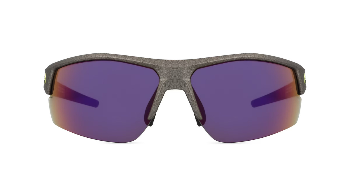 Under Armour UA SKILLZ/G Sonnenbrille, Halbrand, Eckig, Kunststoff, Herren, Grau, Rot - Bild 1