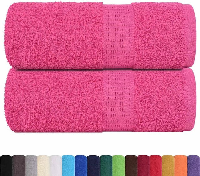 vidaXL Gästetücher Set aus 2 Stück in Rosa, 100% Baumwolle, 360 g/m², B/H: 30 x 50 cm - Bild 1