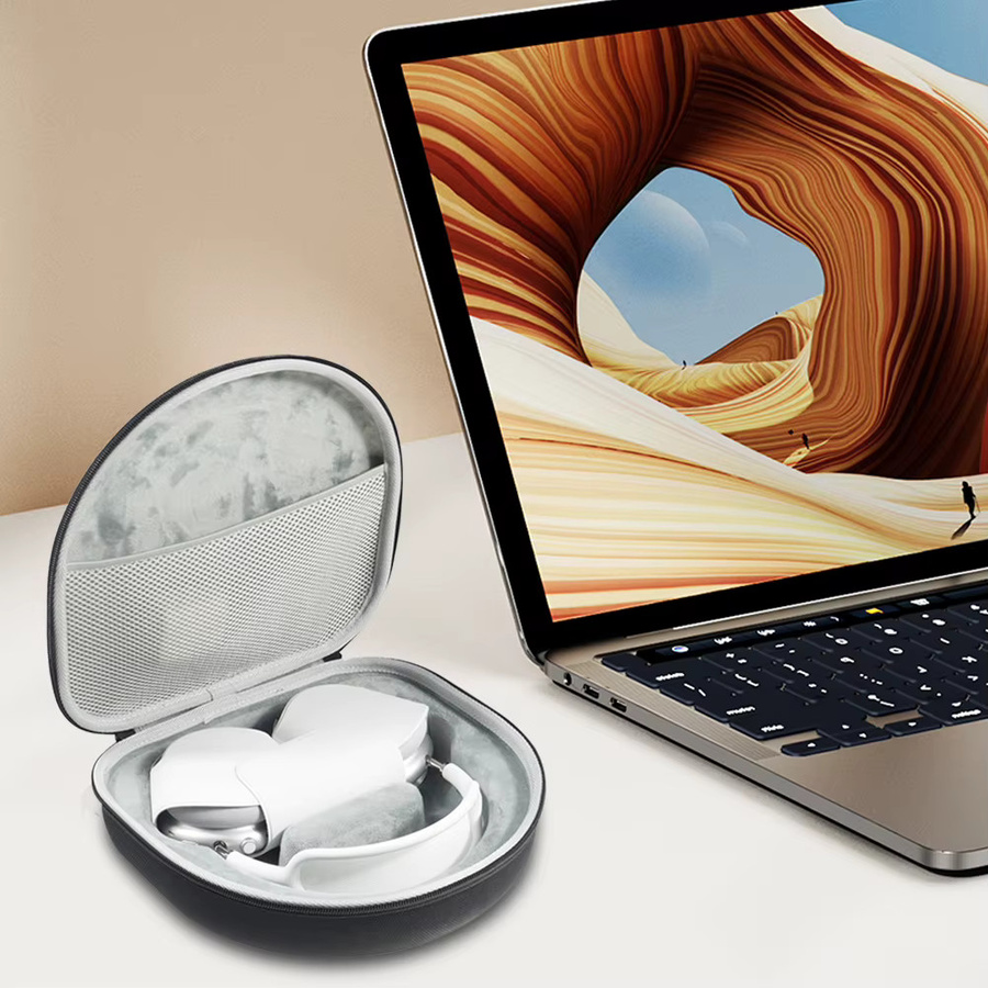 Wasserdichtes EVA-Reiseetui mit Netztasche für Apple AirPods Max in Schwarz - Bild 2