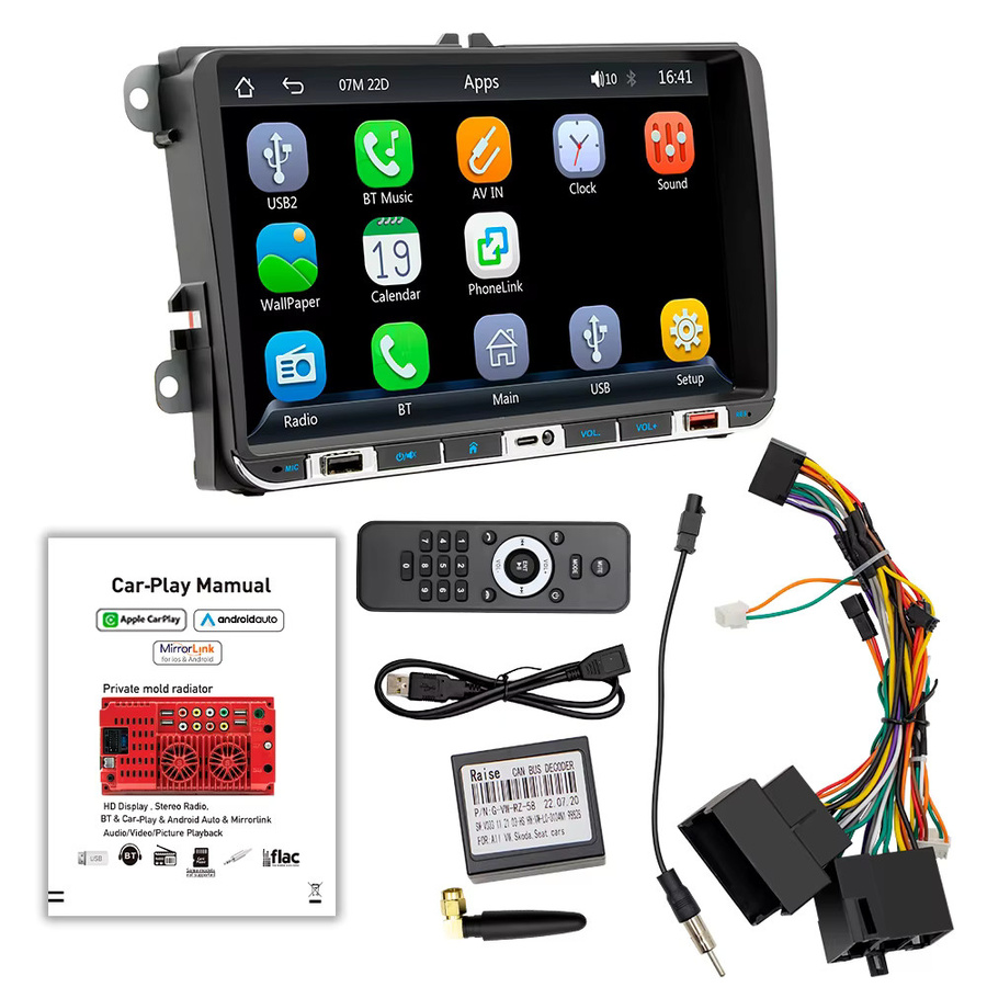 MEKEDE Wireless Carplay MP5 Autoradio mit 9 Zoll Display in Schwarz für Volkswagen Golf 5 6 Polo Passat B6 B7 CC und Skoda Jetta - Bild 3