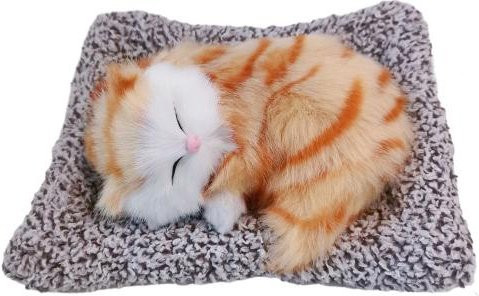 Schlafende Katze Plüschtier mit Bambuskohlebeutel, Weiches Kunstfell, Bunt / Mehrfarbig - Bild 1