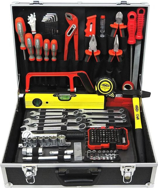 Famex Werkzeugkoffer 755-58 mit 164-teiligem Werkzeug aus Edelstahl in Rot - Bild 1