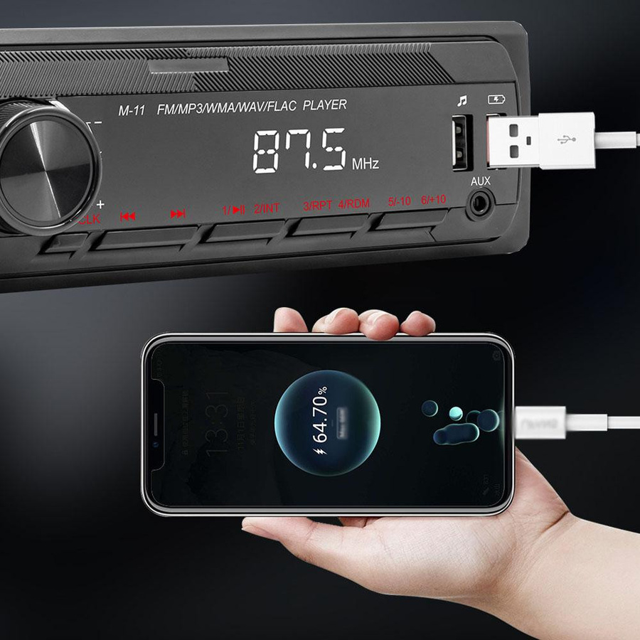 VehicleKit Auto MP3 Player mit Bluetooth, FM Radio und Freisprecheinrichtung in Schwarz mit USB- und TF-Kartenslot - Bild 5