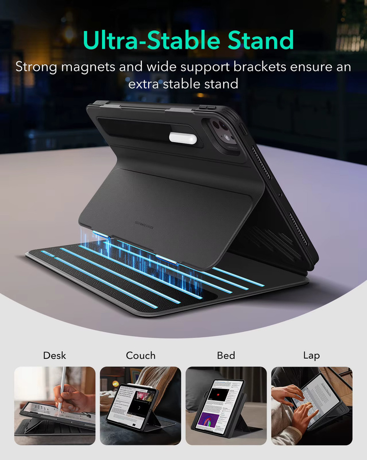 ESR Shift Serie Drehbare Schutzhülle für iPad Pro 13 Zoll (M5/M4) mit abnehmbarer magnetischer Abdeckung in Schwarz oder Grau - Bild 3