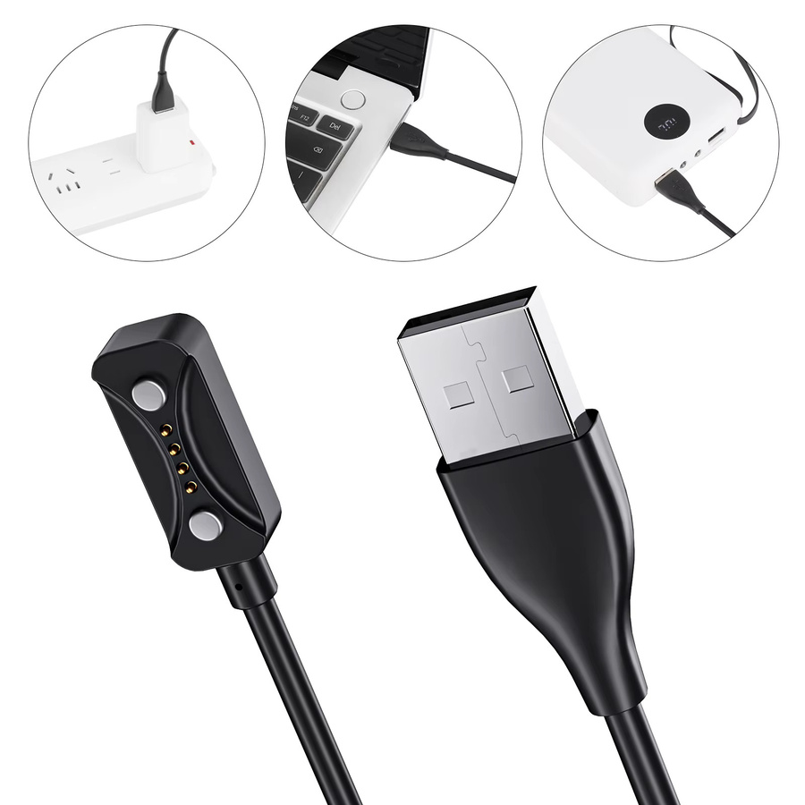 VODOOL Smartwatch-Ladestation mit USB-Ladekabel für Polar Pacer, Pacer Pro, Ignite 3 und Vantage V3 in Schwarz - Bild 5