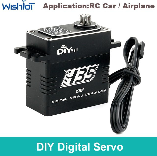 wishiot Coreless Digital RC Servo, Metall, Schwarz, für Fahrzeuge - Bild 1