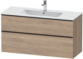Duravit Waschtischunterschrank D-Neo in Weiß und Braun, Wandmontage, mit 1 Schublade und 1 Auszug, B/T/H: 121 x 46,2 x 62,5 cm - Bild 1