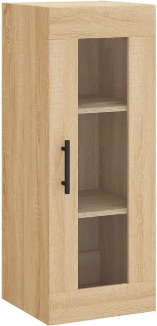vidaXL Wandschrank Sonoma-Eiche mit Glastüren, B/T/H: 34,5 x 34 x 90 cm - Bild 1