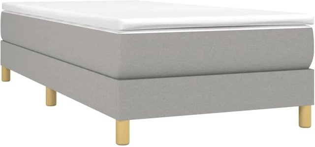 vidaXL Boxspringbettgestell mit Stoffbezug in Hellgrau, B/T/H: 90 x 200 x 25 cm - Bild 1