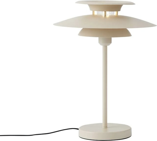 QAZQA Pauly Retro-Tischleuchte aus Stahl in Beige, Höhe: 45 cm - Bild 1