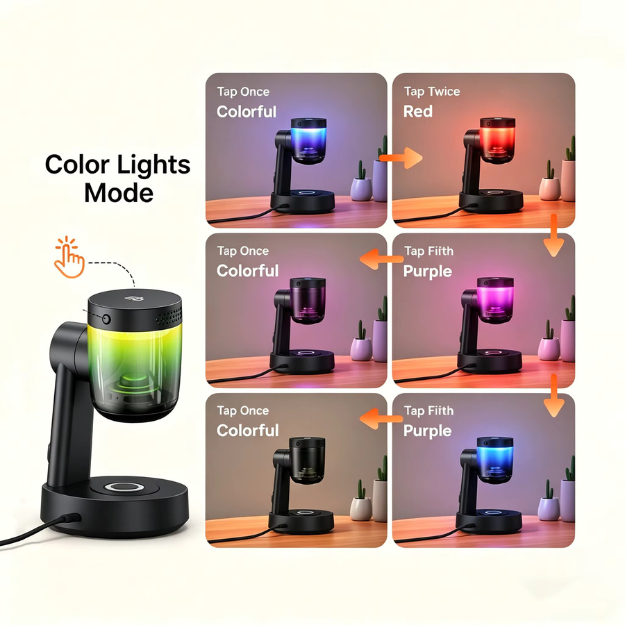 TIMESS Ambient Light Qi2.2 Lautsprecher 25W mit kabellosem magnetischem Ladegerät für iPhone, Apple Watch und Samsung Galaxy Watch, Schwarz - Bild 4