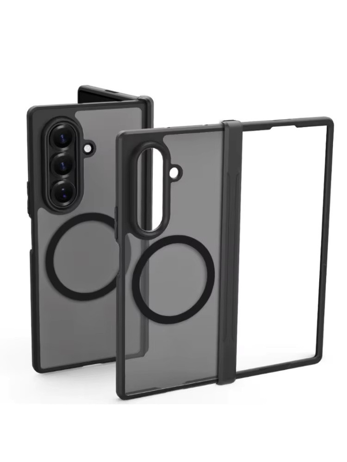 MagSafe Klapphülle für Samsung Galaxy Z Fold und Z Flip Serien mit Scharnier und mattem Design in Schwarz und Transparent - Bild 5