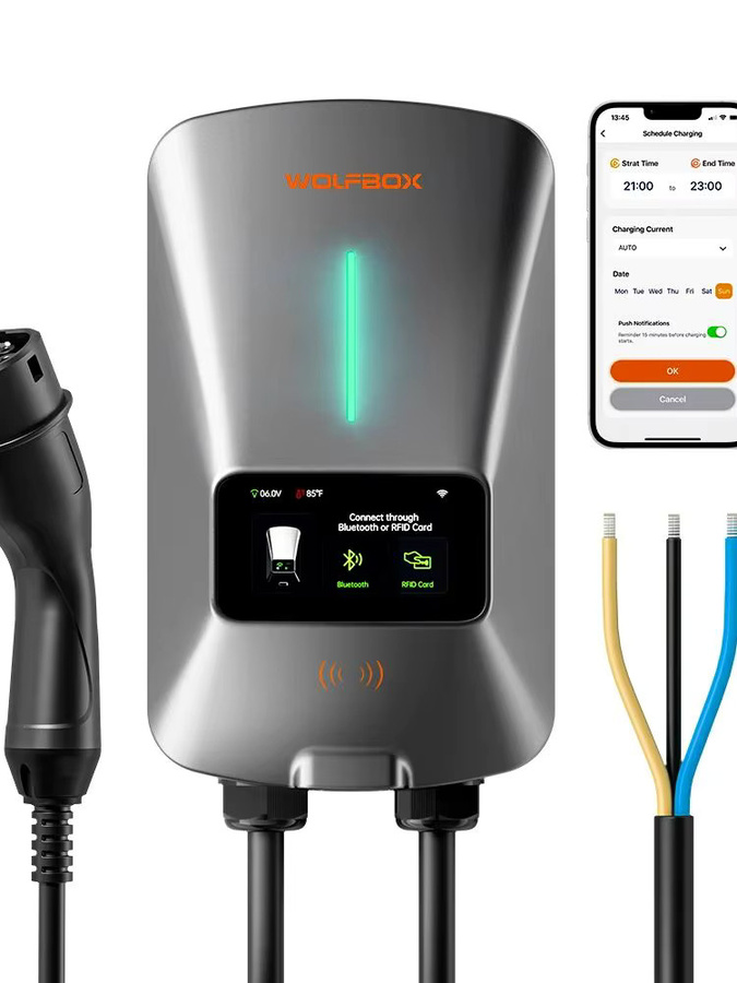 WOLFBOX EV-Ladestation W3 Typ 2 Wallbox mit 7 kW, 32 A, 1 Phase, LCD-Bildschirm, APP-Steuerung und RFID-Karte - Bild 6
