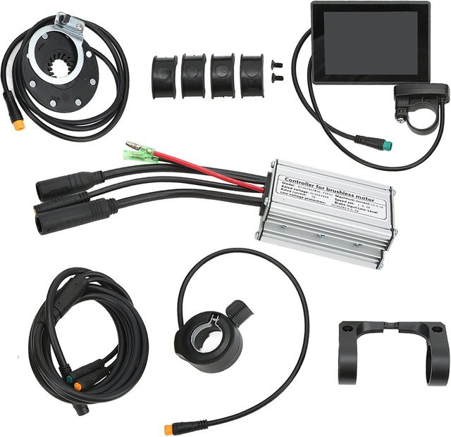 Igeteck Elektrofahrrad Controller Kit mit LCD8S Display und 1 zu 2 Kabeln, wasserdicht, grau - Bild 1