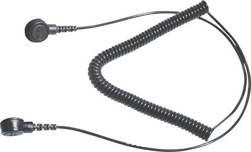Bernstein Tools 9-342-2 ESD-Erdungskabel Schwarz mit 3 mm und 10 mm Druckknopf, Länge: 2,40 m - Bild 1