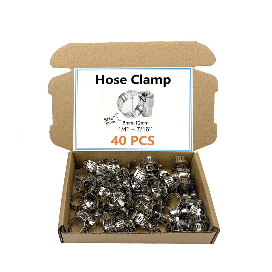 Schlauchschellen-Set aus Edelstahl 304 in Silber, 20-teilig, 1/4 Zoll bis 1-1/8 Zoll (6–29 mm) für Rohre, Ladeluftkühler und Sanitär - Bild 4