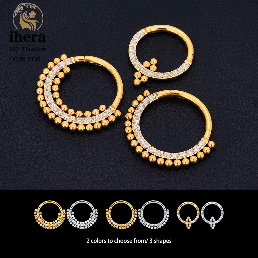 ihera Nasenring Titan, Zirkonia, Unisex - Bild 2