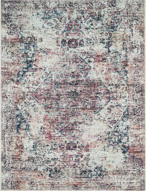 Waschbarer Teppich Leoni mit orientalischen Ornamenten, mehrfarbig, B/H: 60 x 100 cm - Bild 1