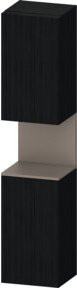 Duravit Hochschrank Qatego in Schwarz mit Eichholz-Akzenten, B/T/H: 40 x 36 x 176 cm - Bild 1