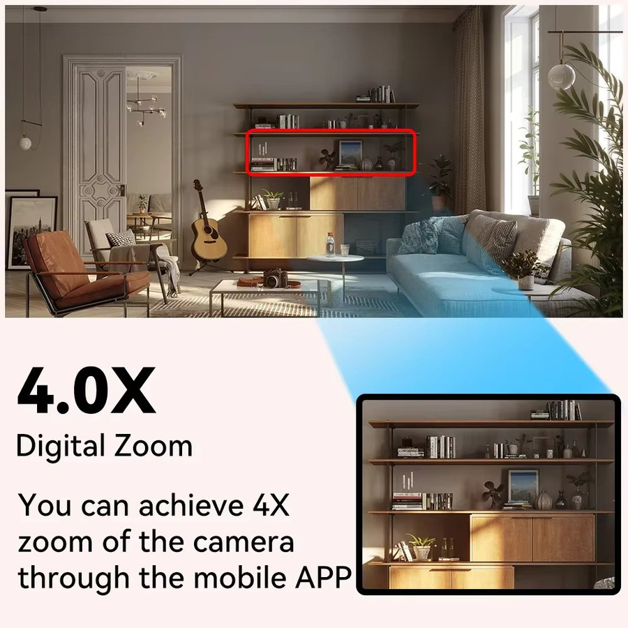 PEGATAH Outdoor IP Überwachungskamera mit 8MP 4K Auflösung, Wifi, Farb-Nachtmodus, Humanoid-Tracking und 4,0X Zoom in Schwarz - Bild 2