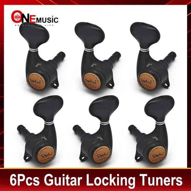 SAPHUE Gitarren-Mechaniken mit Verriegelung, 1:21 Fischschwanz-Stil Tuning Pegs für elektrische, Folk- oder Akustikgitarren - Bild 1