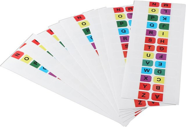 Transparente A-Z Alphabet Index-Tabs Selbstklebend, 208 Stück Mehrfarbige Buch-Tabs aus Kunststoff zum Ablenken und Sortieren - Bild 1