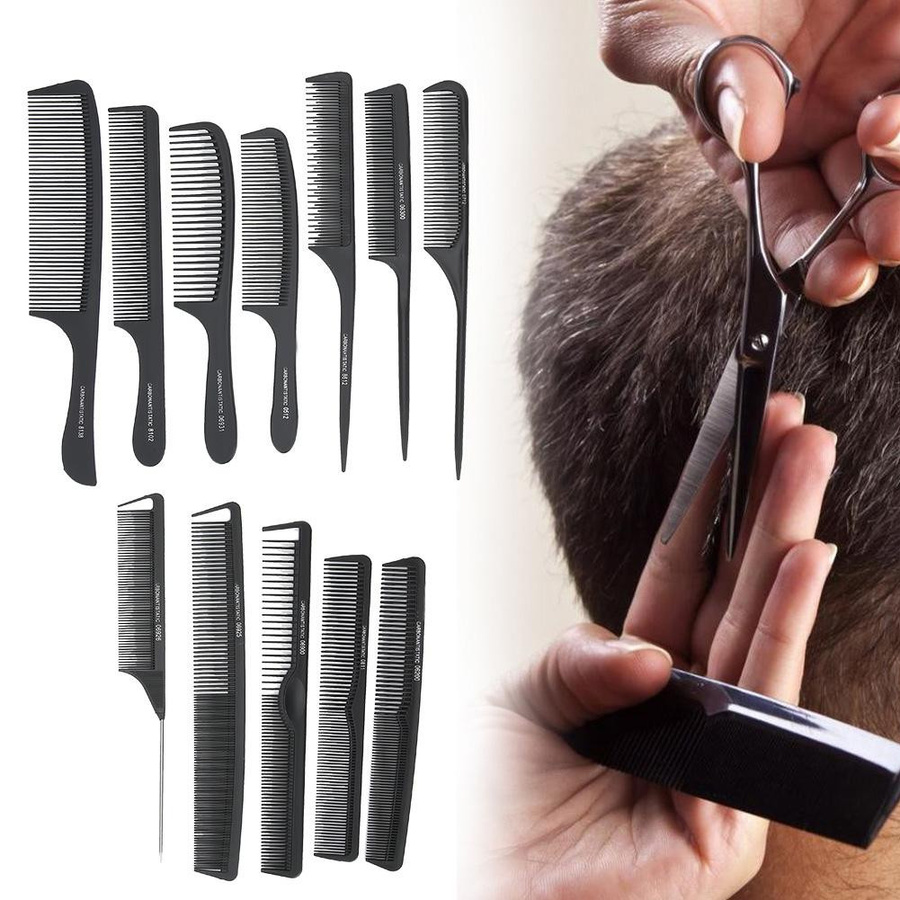 12 Stück Schwarze Kämme Friseurbedarf Styling Werkzeugset - Bild 4