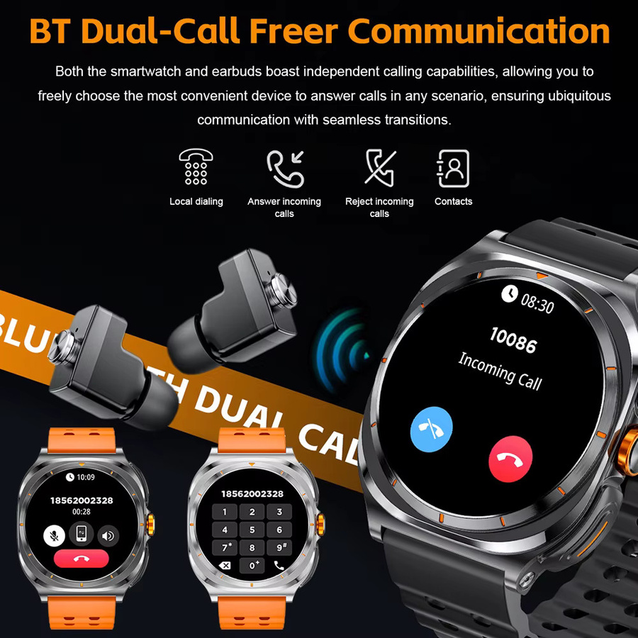 BOALZETD Smartwatch, Edelstahl, Silber, GPS, Schwarz - Bild 2