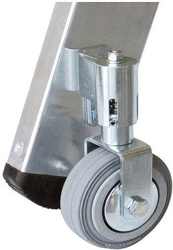 Günzburger Steigtechnik Federrolle für Stufenleiter, Feder-Lenkrolle rechts, Farbe: Silber - Bild 1
