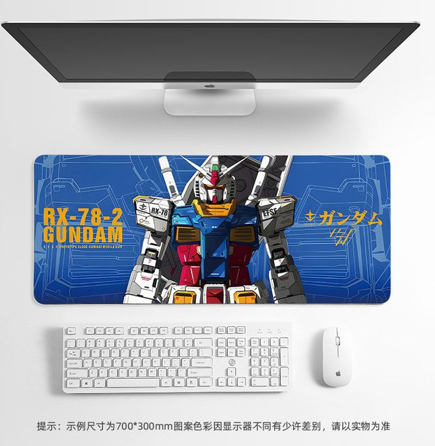 Bandai Gundam Leder-Mauspad im japanischen Anime-Design, rutschfeste E-Sport-Matte, multicolour - Bild 1