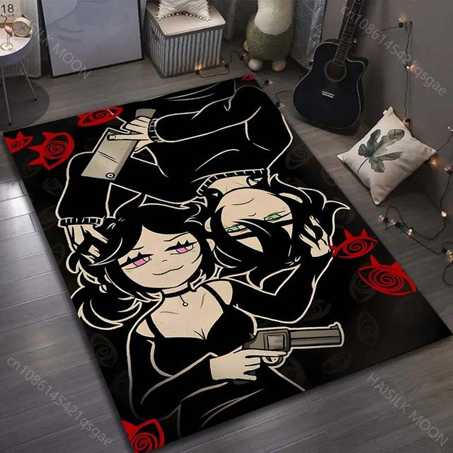 UQIDEHOME Bedruckter Teppich Der Sarg von Andy und Leyley, Rutschfeste Fußmatte für Wohnzimmer und Schlafzimmer, Mehrfarbig, B: 150 cm, T: 220 cm - Bild 1