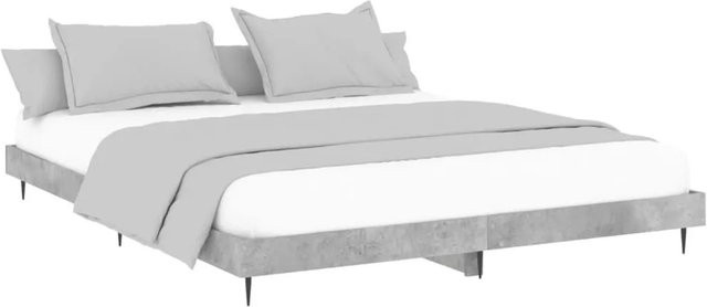 vidaXL Bettgestell aus Holzwerkstoff und Metall in Betongrau B/T/H: 120 x 200 cm - Bild 1