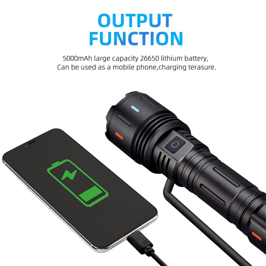 ESMARTER Taktische LED-Taschenlampe mit Zoomfunktion und 5 Modi, wasserdicht - Bild 5