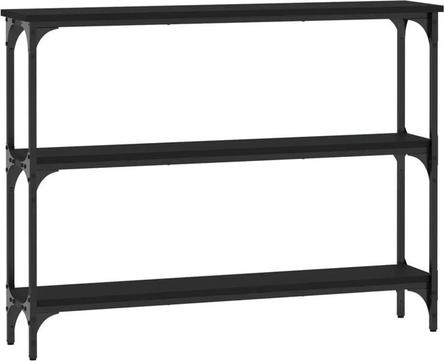 vidaXL Konsolentisch in Schwarz mit industrieller Note aus Holzwerkstoff und Metall, B/T/H: 100 x 22,5 x 75 cm - Bild 1