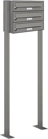 AL Briefkasten für 3 Parteien, freistehend, grau, B/H/T: 153,394 x 150,0 x 27,5 cm - Bild 1