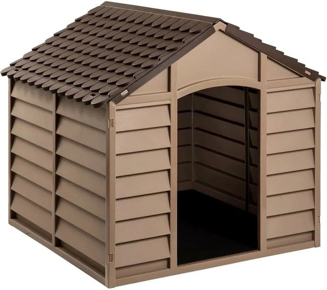 vidaXL Hundehütte aus Polypropylen in Braun, B/T/H: 86 x 84 x 82 cm - Bild 1