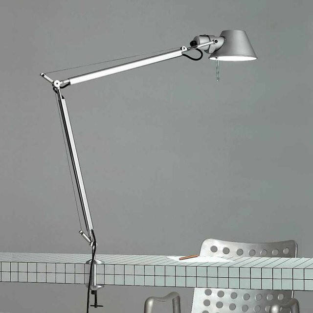 Artemide Tolomeo Tavolo LED-Tischleuchte aus Aluminium in Silber mit Klemme, dimmbar und verstellbar, warmweiß 2700K - Bild 1