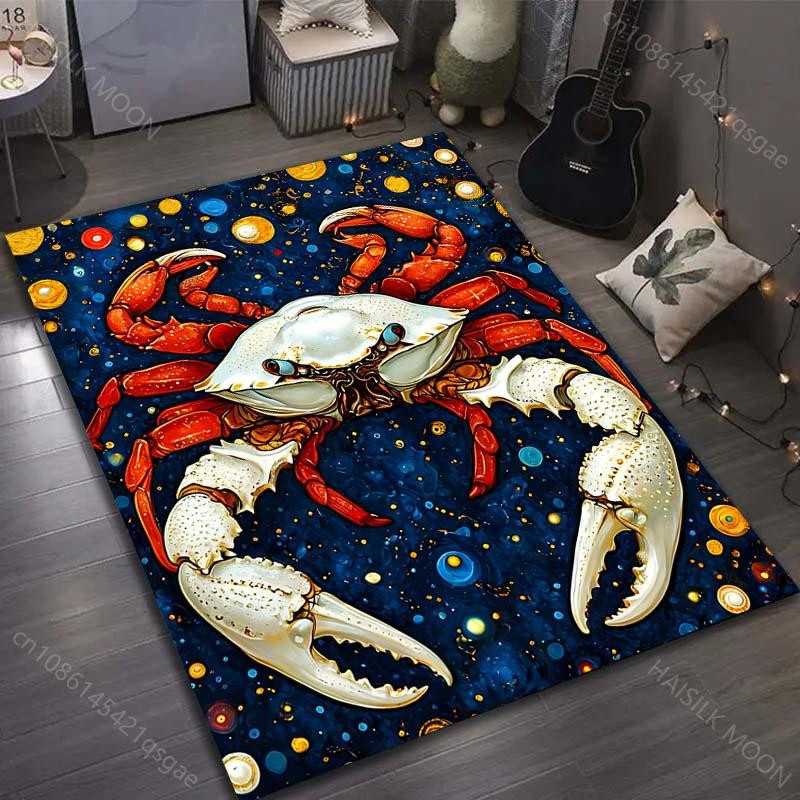 UQIDEHOME Druckteppich Fantasy Sternenhimmel mit Krabben-Print für Wohnzimmer und Schlafzimmer B/T: 60 x 40 cm - Bild 4