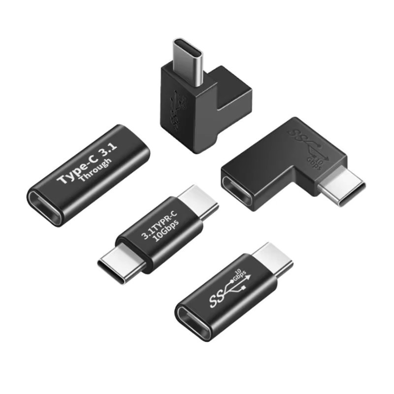 BSN USB-C OTG-Konverter-Adapter U-förmig 90-Grad-Winkel USB 3.1 10 Gbit/s Typ C Stecker auf Buchse in Schwarz - Bild 2