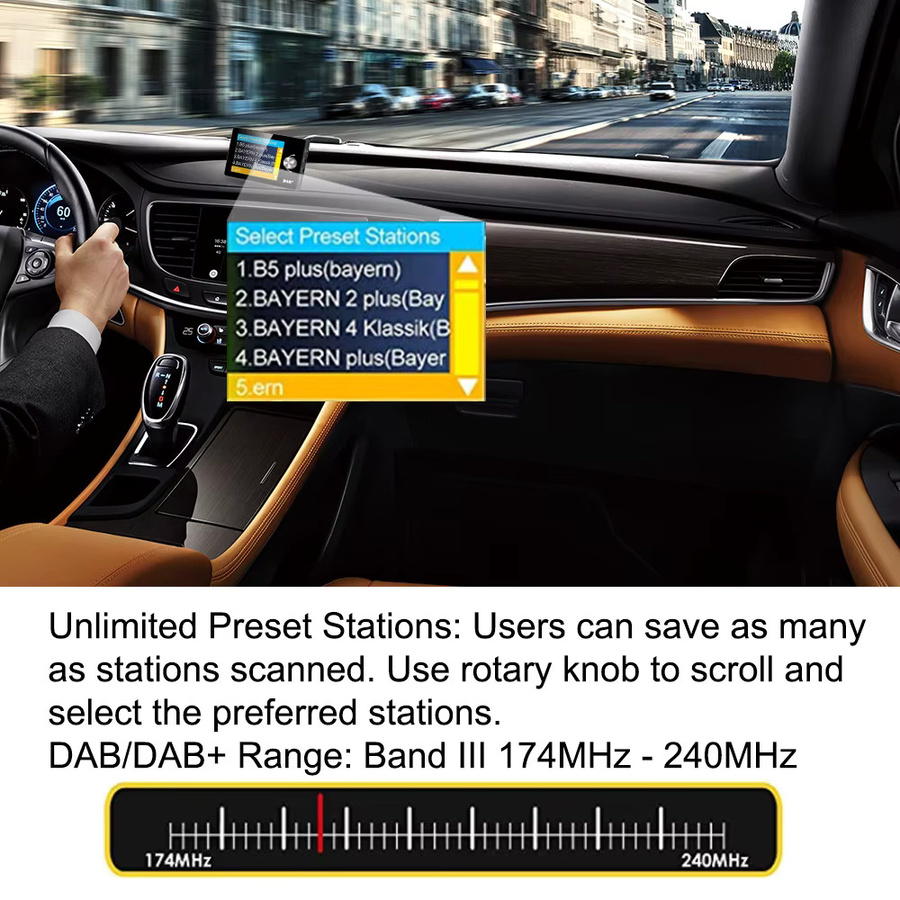 Ezonetronics DAB+ Digital Radio USB-Dongle mit Antenne für Android-Autoradios, Schwarz - Bild 4