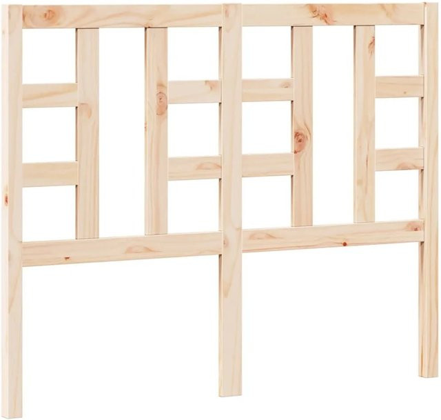 vidaXL Kopfteil aus Massivholz Kiefer in rustikalem Design, unbehandelt, B: 126 cm, H: 100 cm, T: 4 cm - Bild 1