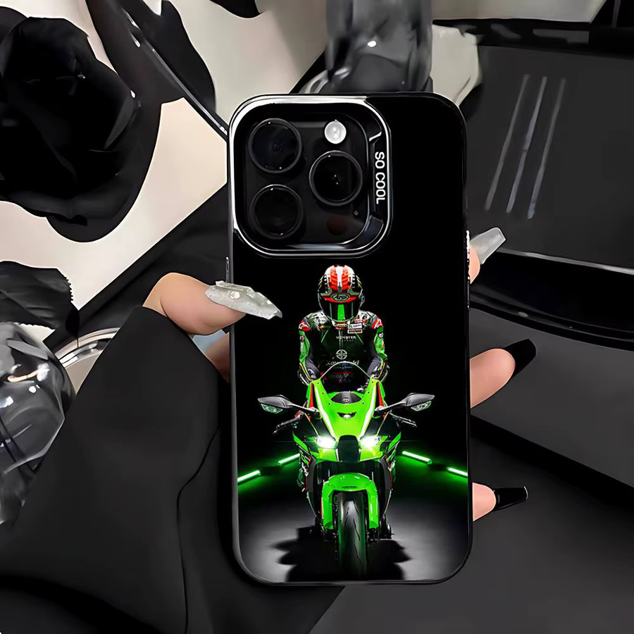 Mesuca Handyhülle im H-KawasakiS Motorrad Design für iPhone 11 bis iPhone 17 Pro Max und weitere Modelle - Bild 5