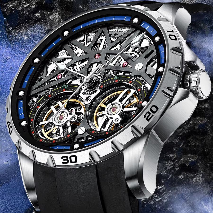 Mark Fairwhale Armbanduhr, Mechanisch, Edelstahl, Kautschuk, Herren - Bild 2